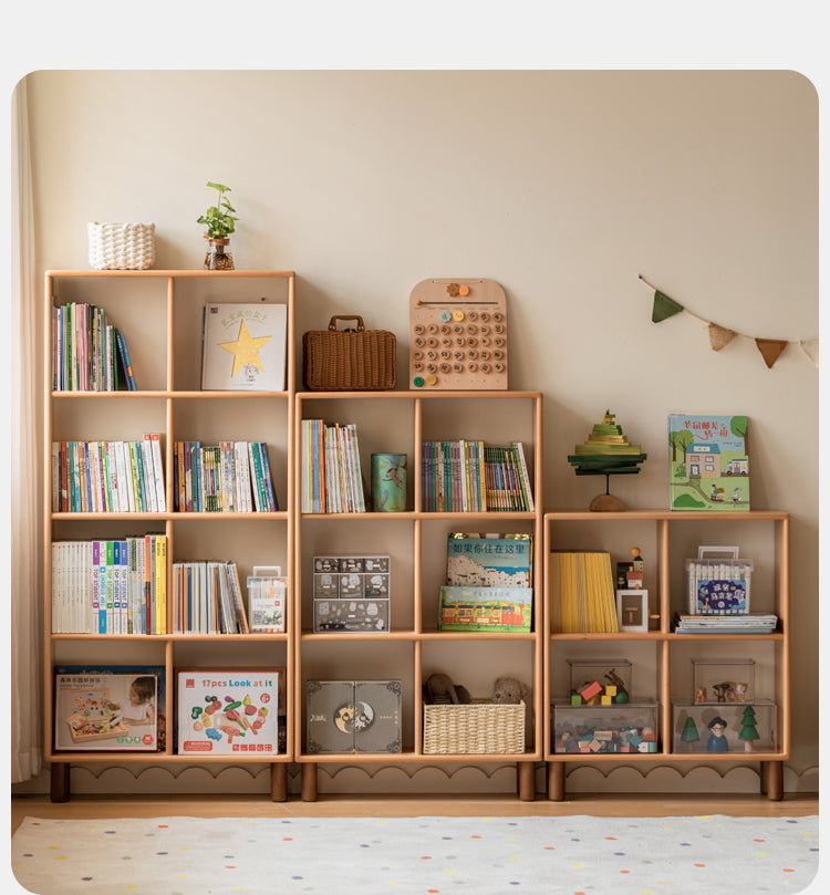 Beech solid wood multi-layer combination children's bookcase