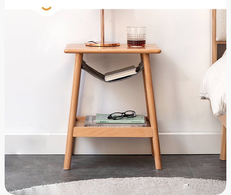 Beech solid wood small square coffee table