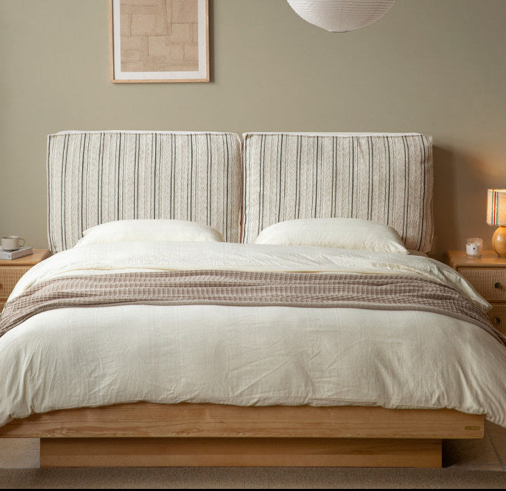 Fabric Bed Headboard Pillow with Large Removable Backrest Cushion