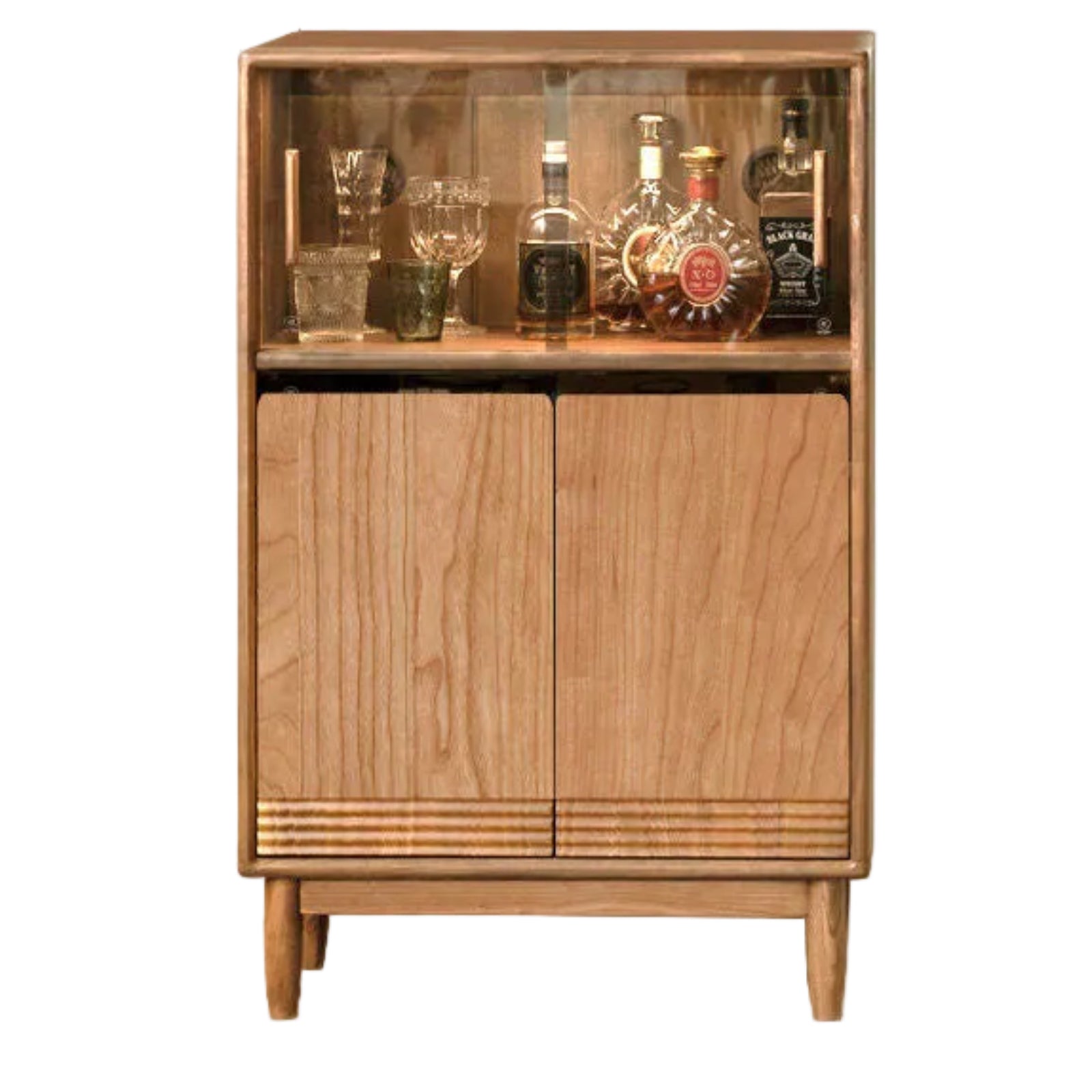 Black Walnut, Oak, Solid Longan Hardwood , Cherry Solid Wood Modern Side Cabinet