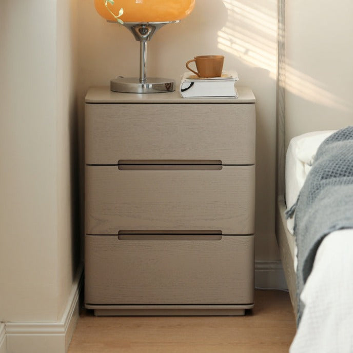 Oak Solid Wood Bedside Cabinet Light Luxury nightstand-