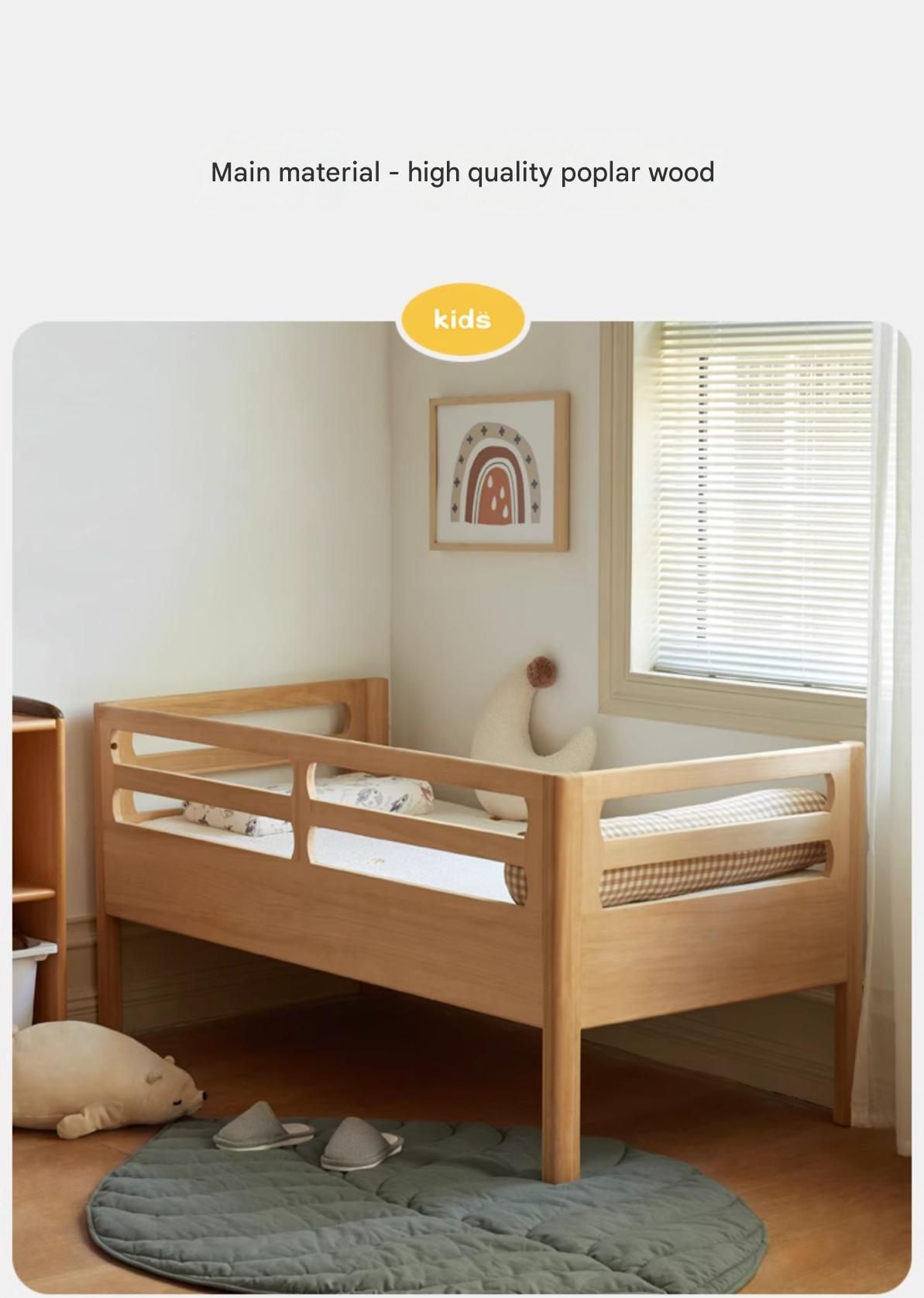 Solid wood children's splicing bed
