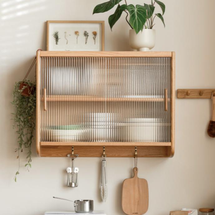 Oak Solid Wood Wall-mounted Sideboard,