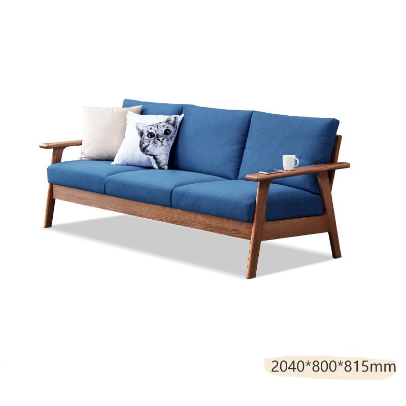 Sofa  Oak solid wood fabric cushion +