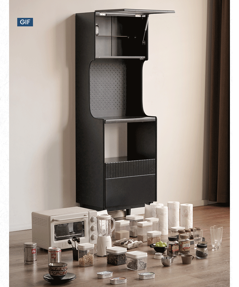 Solid RubberWood Minimalist Style Sideboard with Storage Cabinet