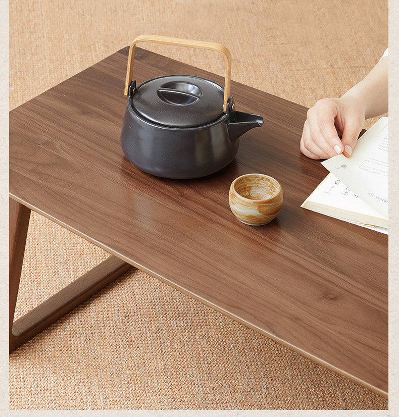Black Walnut, Ash Solid Wood Low Small Coffee Table