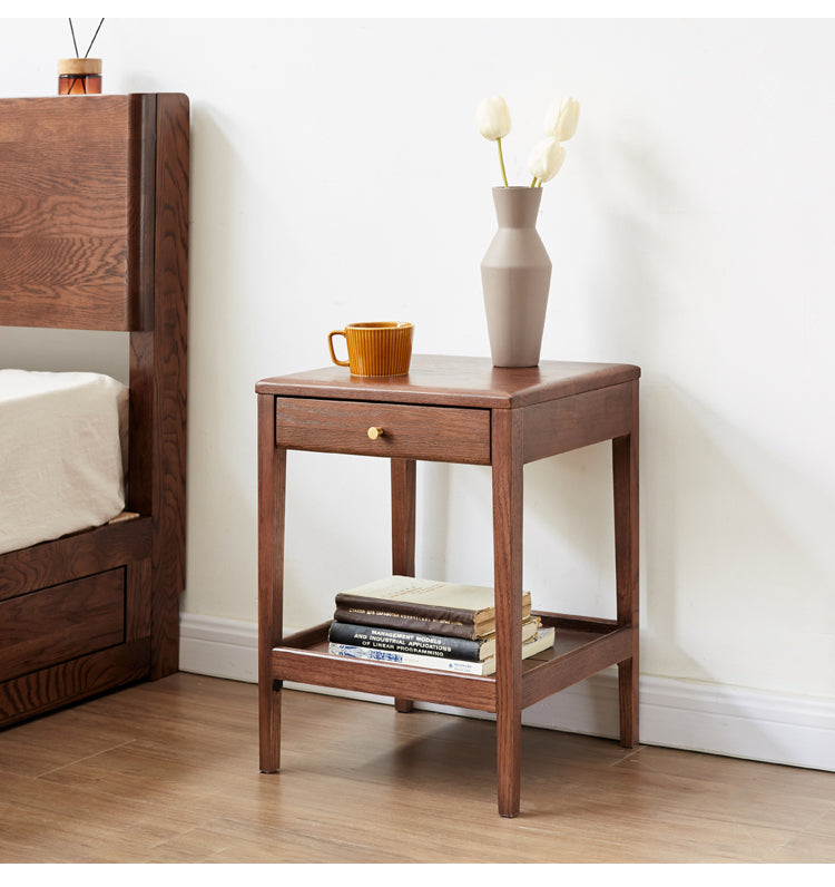 Oak, black walnut solid wood side cabinet