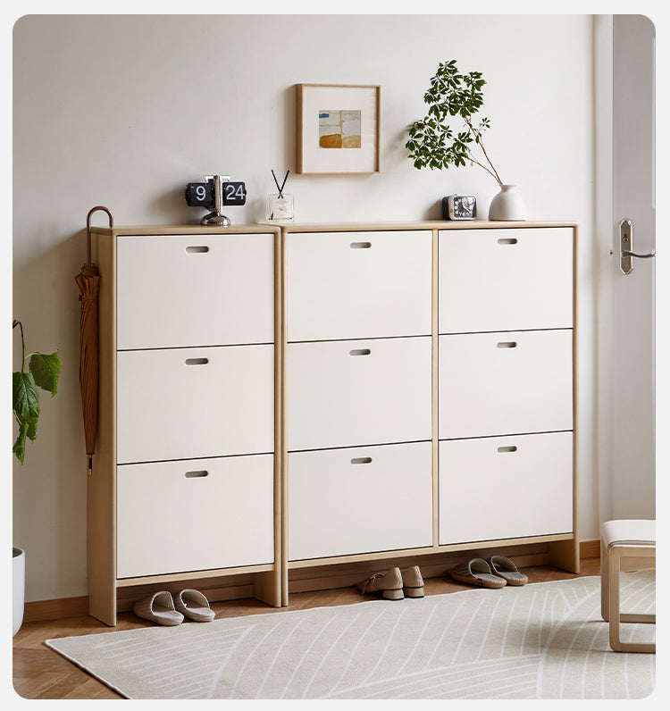 Birch solid wood ultra-thin shoe cabinet"+