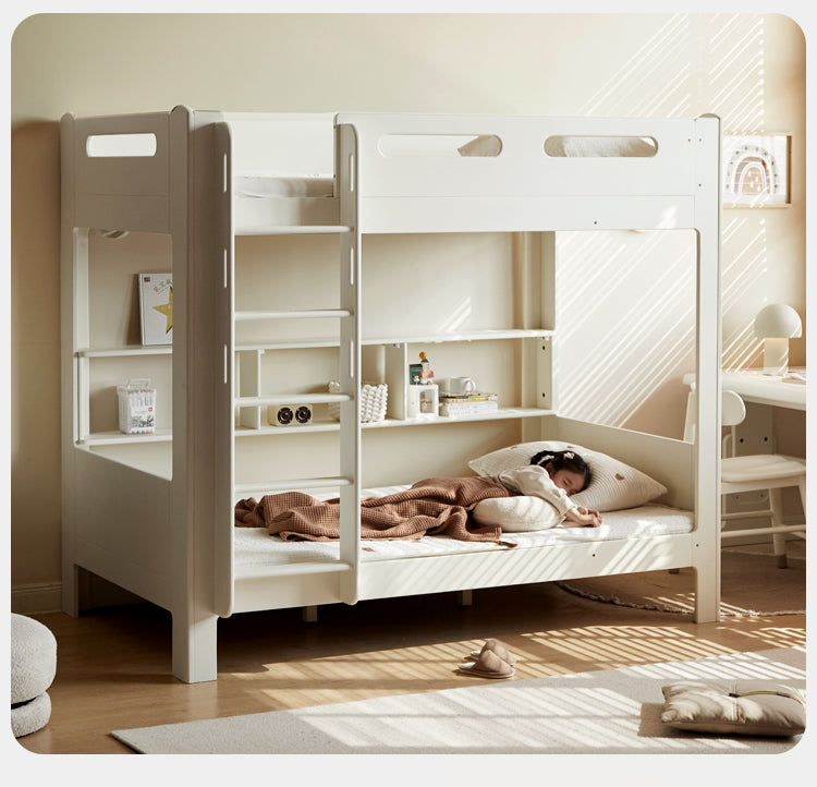 Poplar solid wood bunk bed cream style<