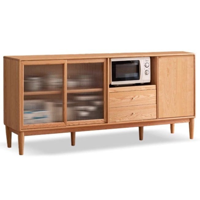 Oak solid wood sideboard multi-functional buffet cabinet,