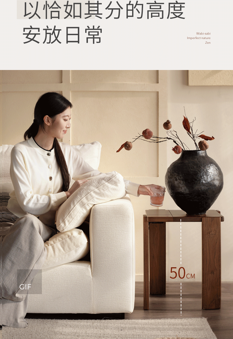 Black Walnut, Cherry Solid Wood Modern Square Side Table