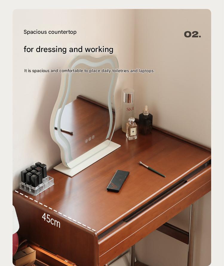 Poplar Solid Wood Bauhaus Multi Functional Dressing Table