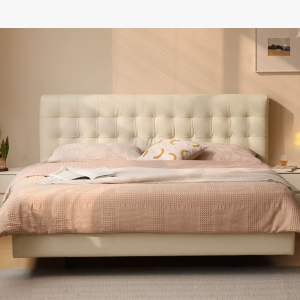 Suspended Organic Leather Bed, Genuine Leather Bed"_)