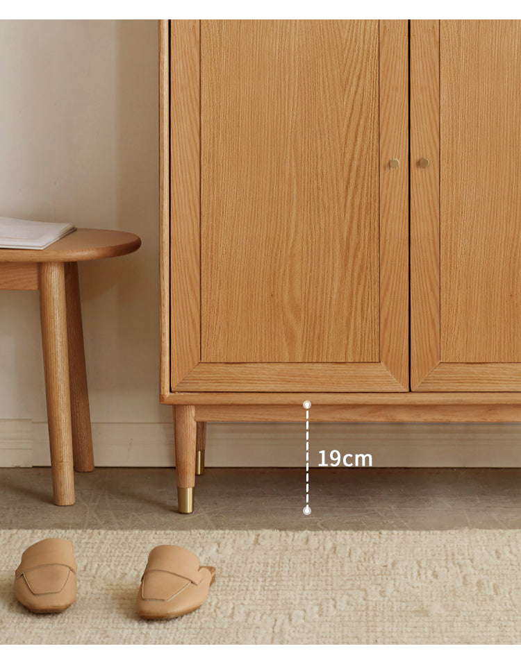 Oak Solid Wood Modern Nordic Storage Shoe Cabinet