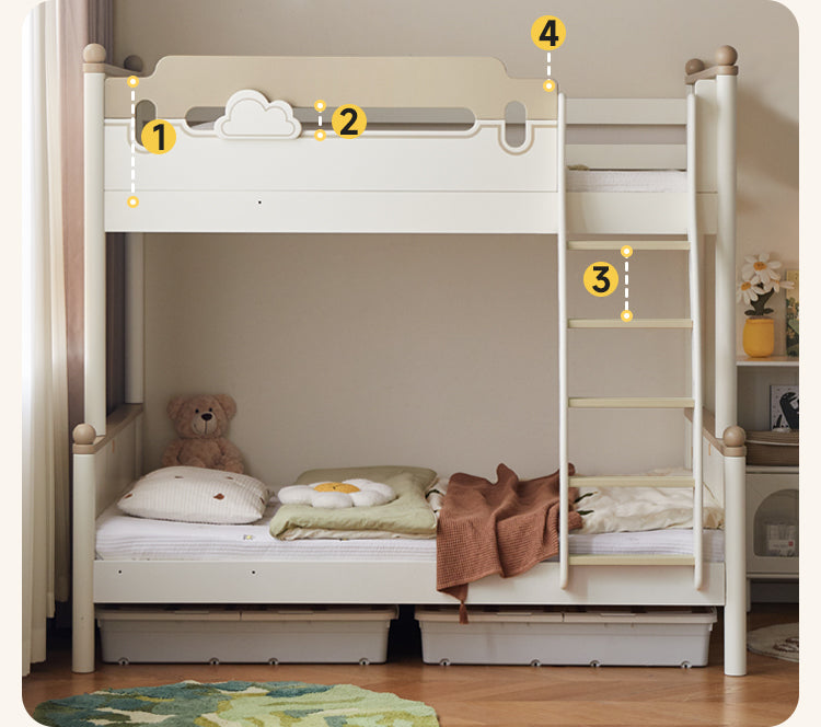 Beech solid wood children's bunk bed