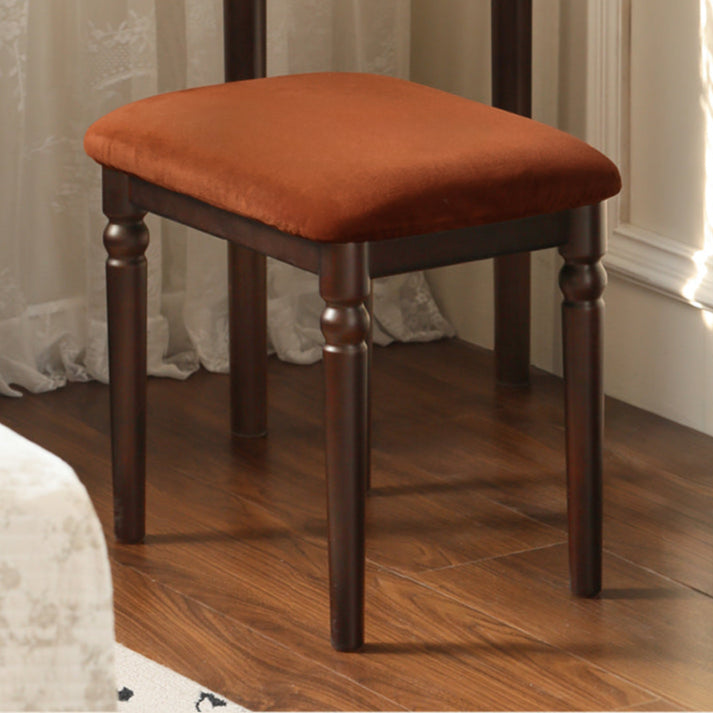 Beech Solid Wood American Retro Soft Makeup Stool