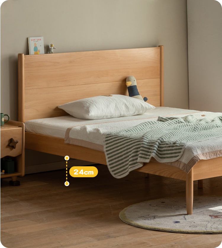 Beech, Oak Solid Wood Children's Soft Single Bed