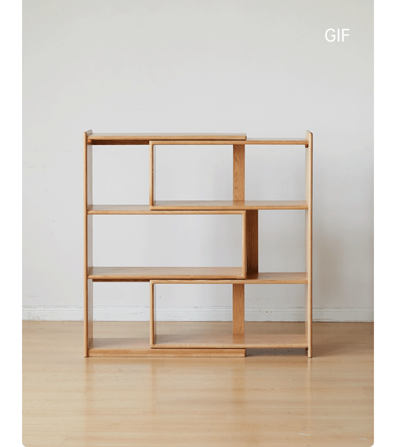 Oak Solid Wood Extendable Corner Bookshelf