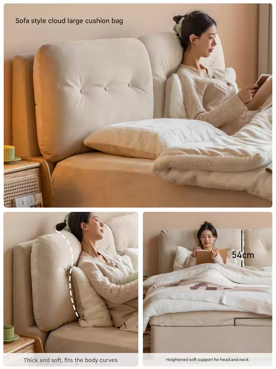 Cloud Upholstered Storage Bed with Tufted Wingback Headboard