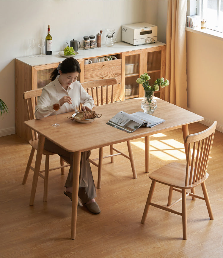 Set 4 pcs Solid RubberWood Modern Dining Chair
