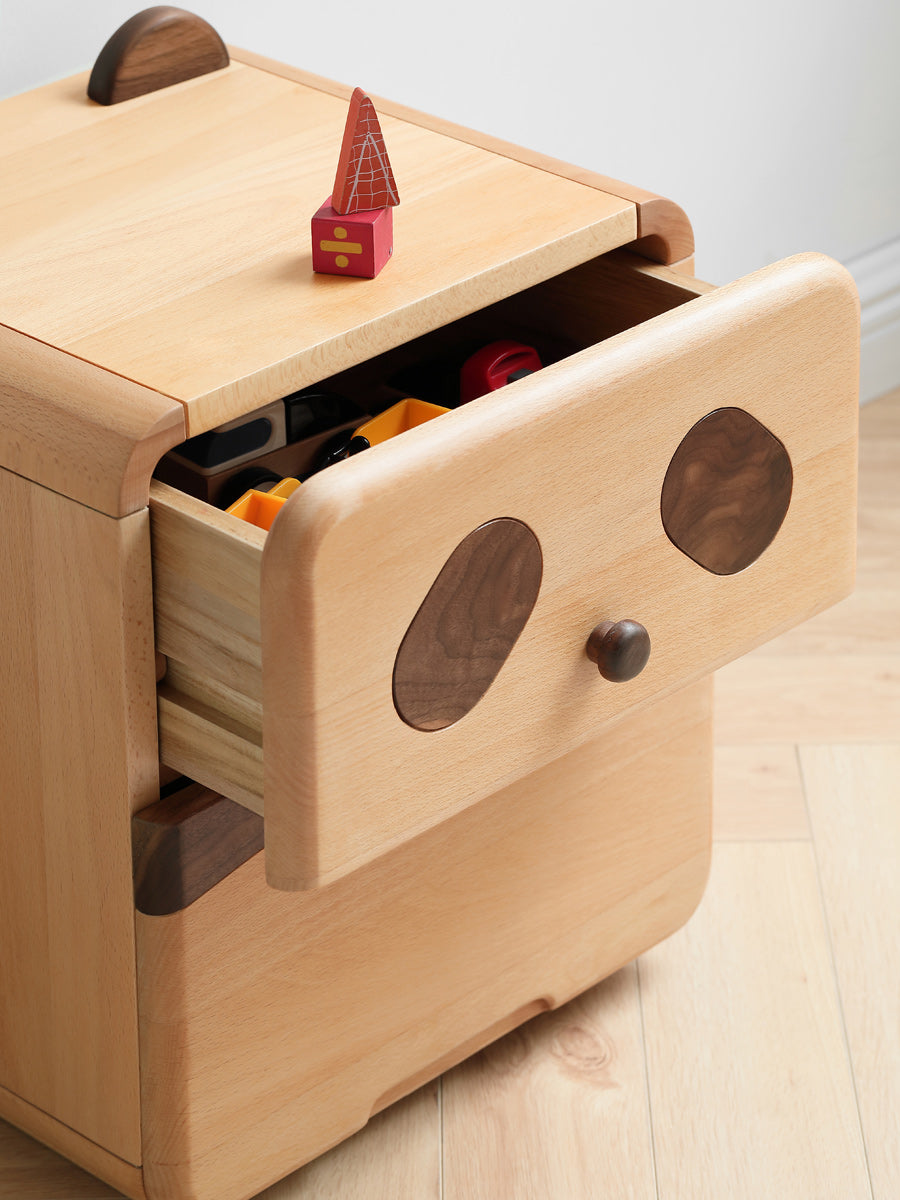 Cartoon nightstand beech solid wood"