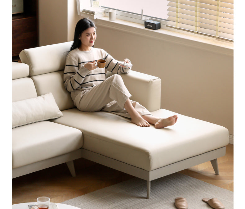 Oak Solid Wood Technology Fabric Sofa Light Luxury)