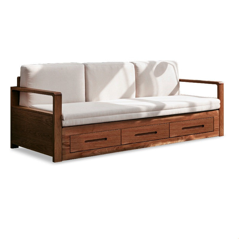 Oak solid woof Sofa bed ,folding storage