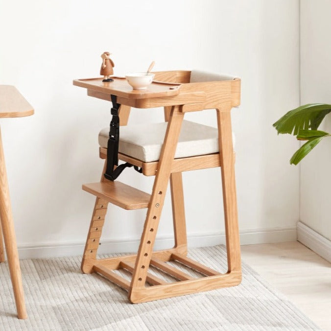 Beech solid wood baby seat growth lift dining chair"