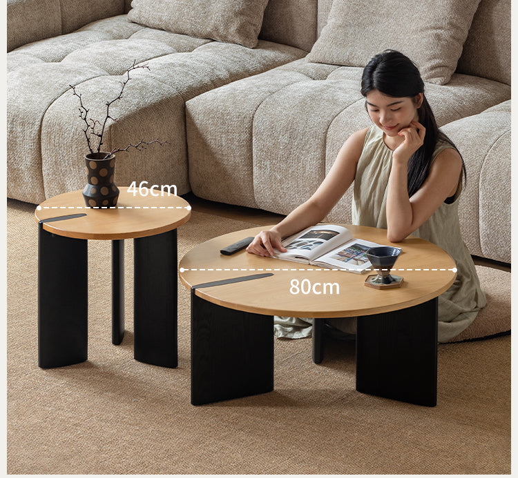 Ash Solid Wood Wabi Sabi Style Creative Coffee Table