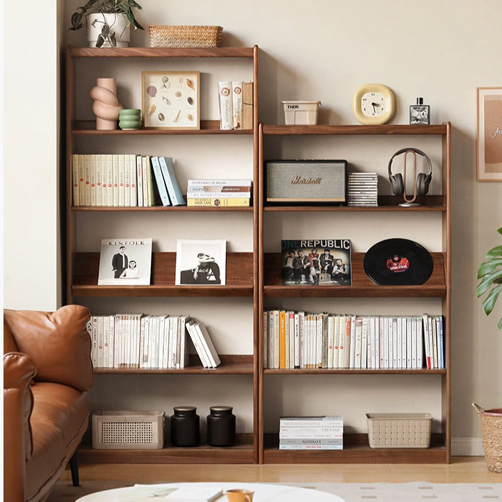Black walnut solid wood bookshelf can be combined bookcase display cabinet wall shelf"