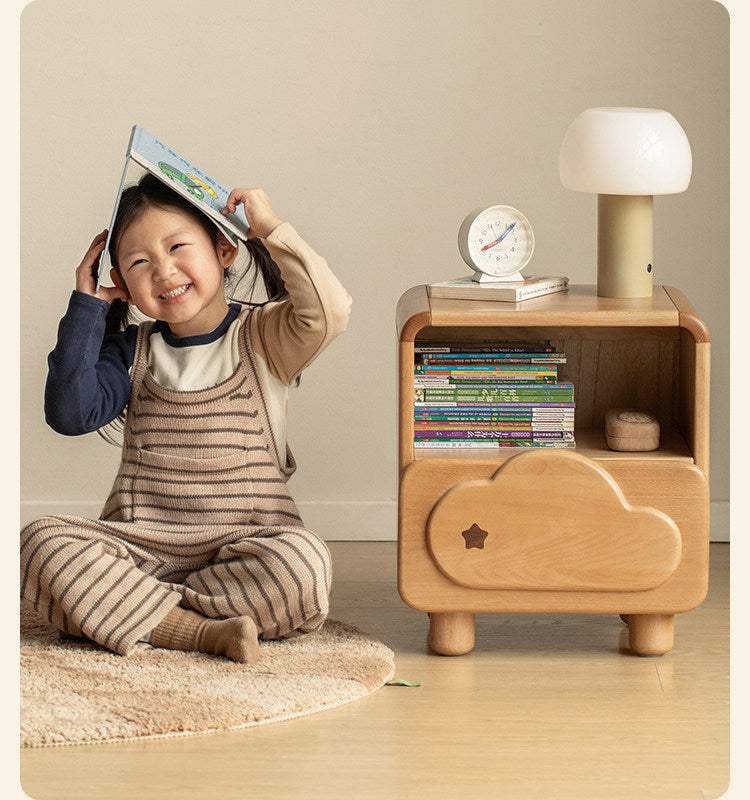 Beech Solid Wood Kids Nightstand
