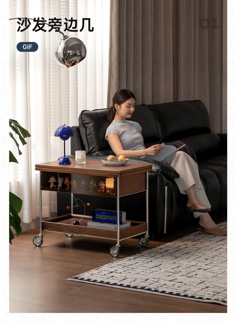 Oak Solid Wood Folding Coffee Table with Minimalist Design