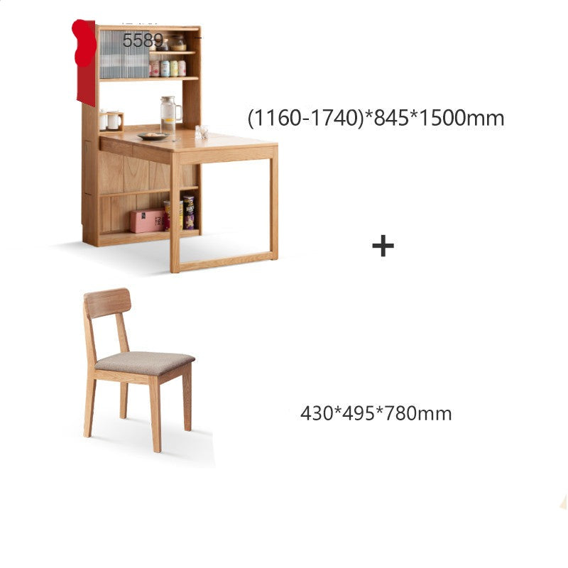 Oak solid wood retractable dining table + sideboard "