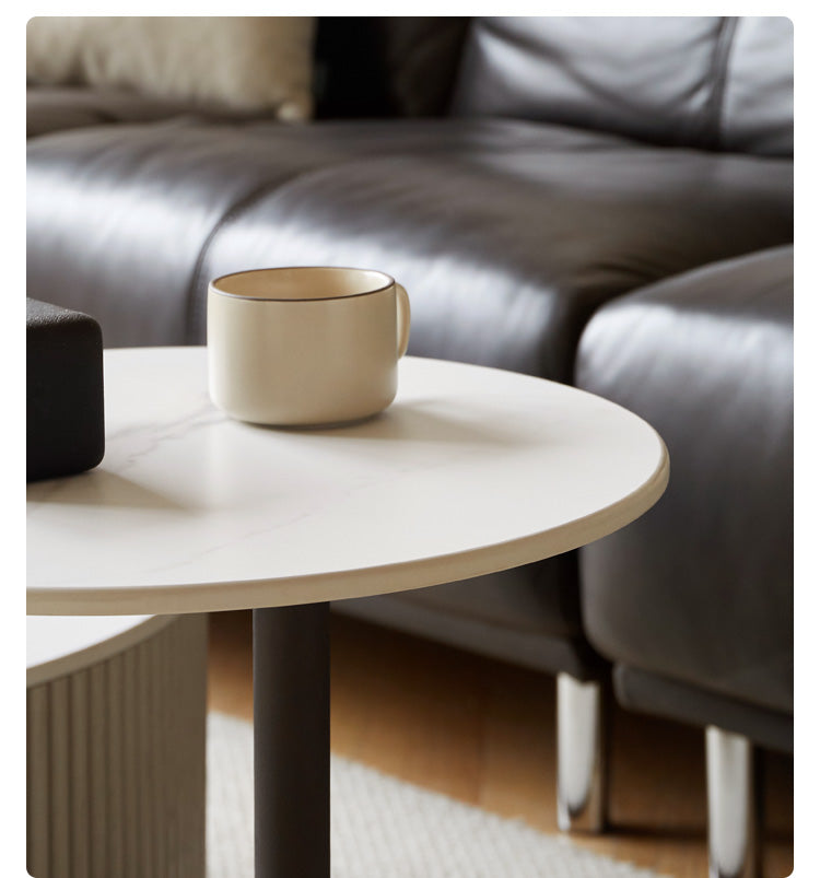 Rock Board Small Cream Style Modern Side Table