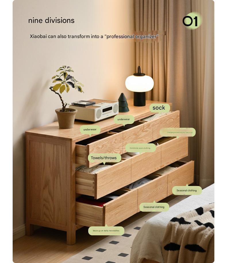 Oak solid wood cabinet  chest of drawers)