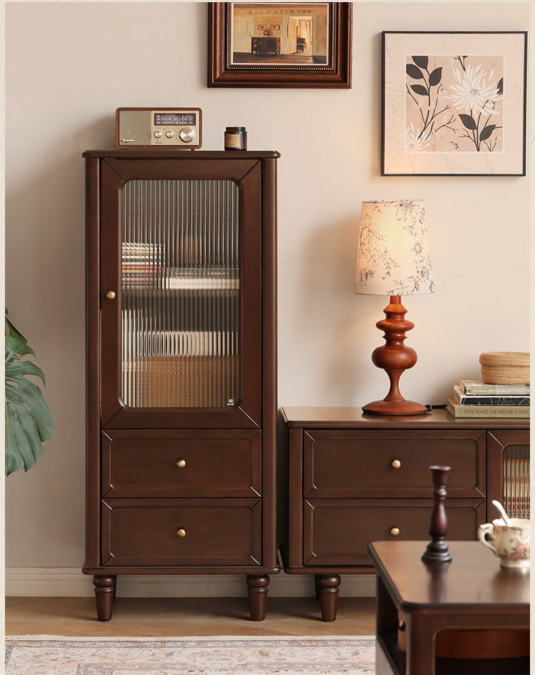 Poplar Solid Wood American Retro Side Cabinet,