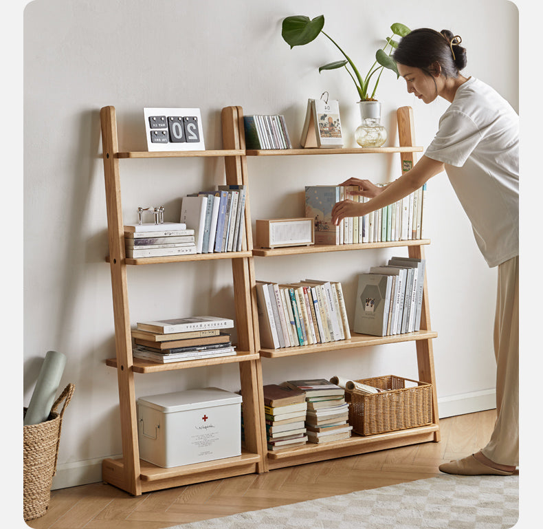 Oak solid wood bookshelf racks -