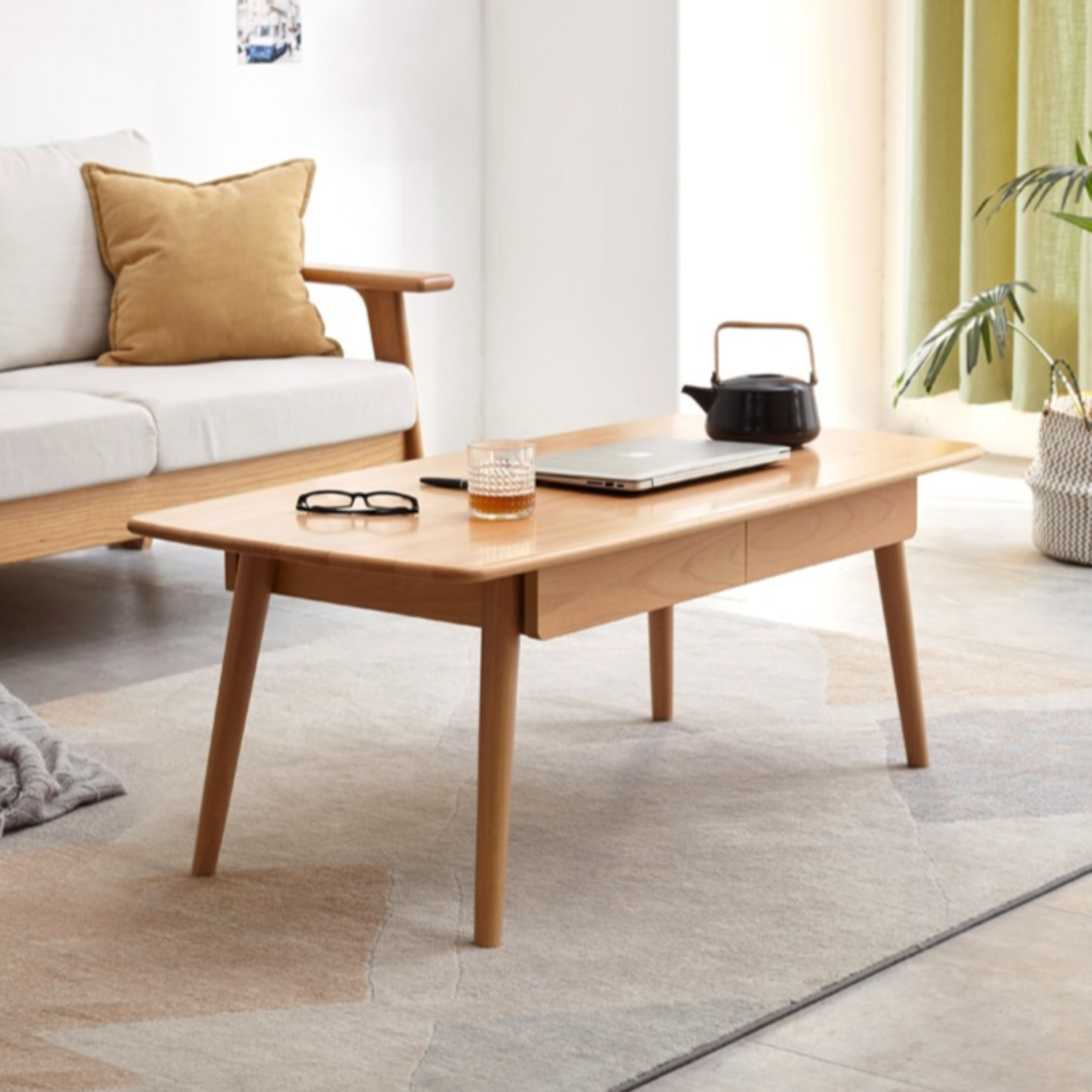 Beech Solid Wood Coffee Table