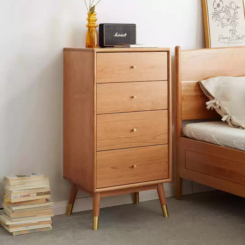 Cherry Solid Wood Modern Light Luxury Chest of Drawers