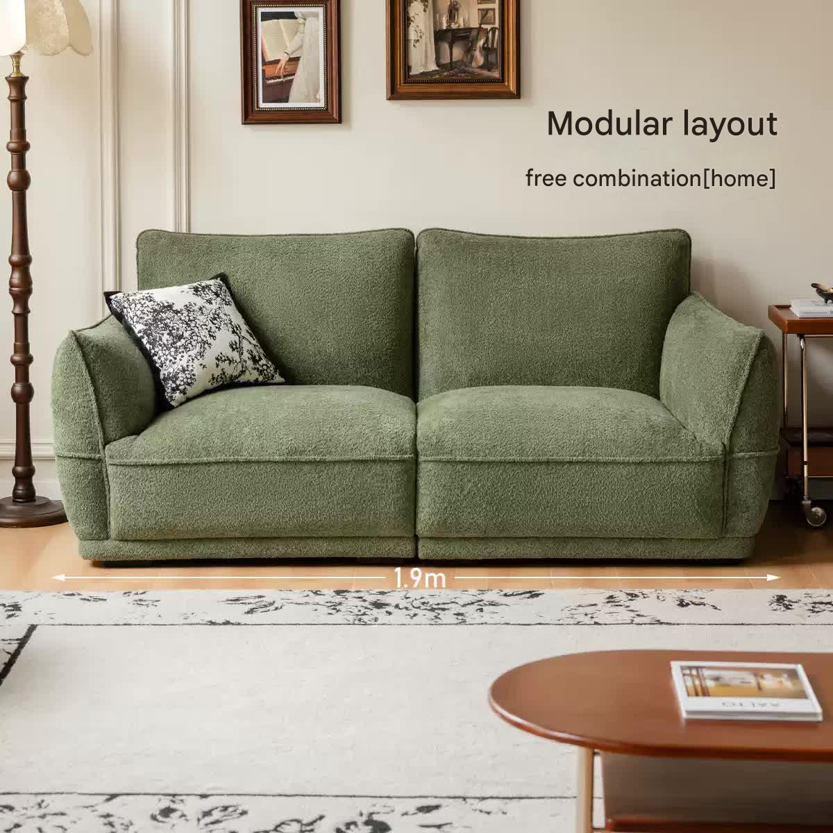 Antique style tofu block imitation cashmere Fabric Sofa