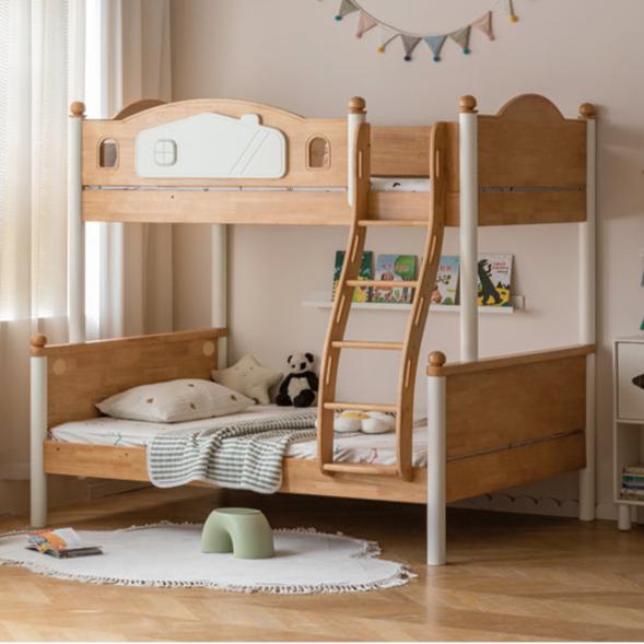 Rubber solid wood children's bunk bed