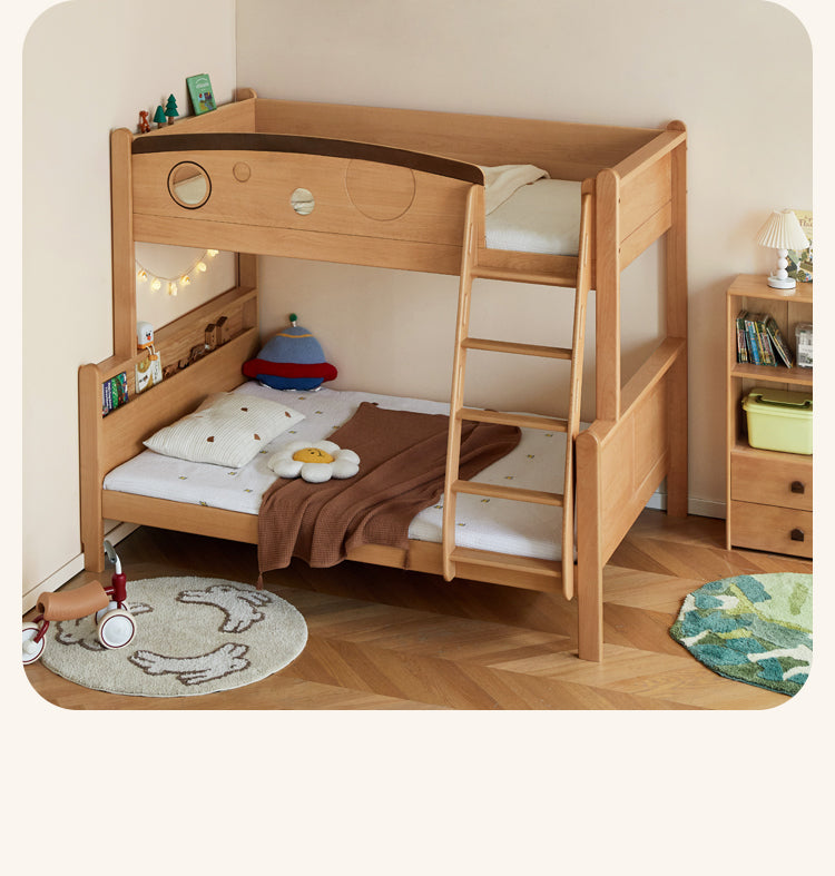 Beech Solid Wood Children's Storage Bunk Bed