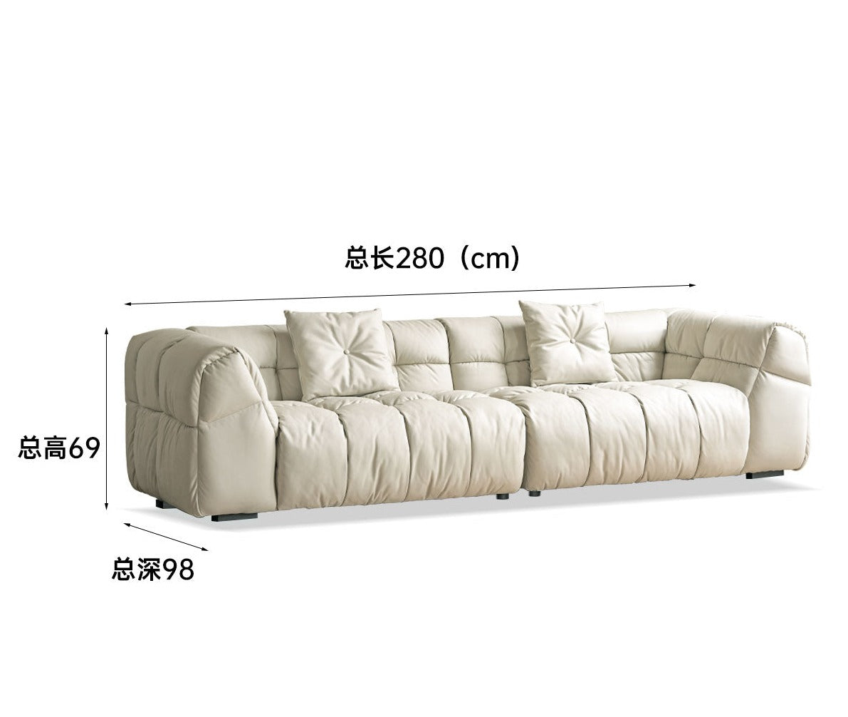 Genuine Leather,Technology cloth sofa cream wind+