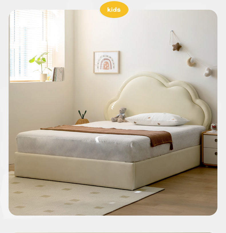 Organic Leather kid's Cloud Bed, cream style_)