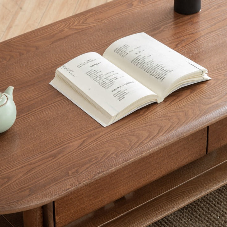 Ash Solid Wood storage coffee Table"