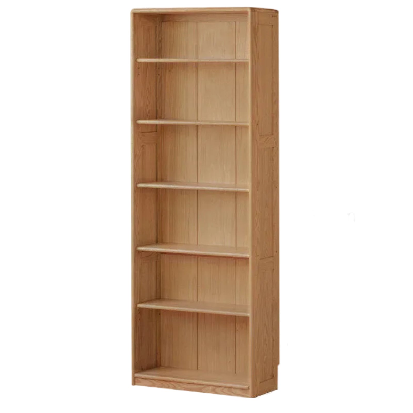 European Beech, Oak Solid Wood Floor-Standing Bookshelf with Glass Door Display