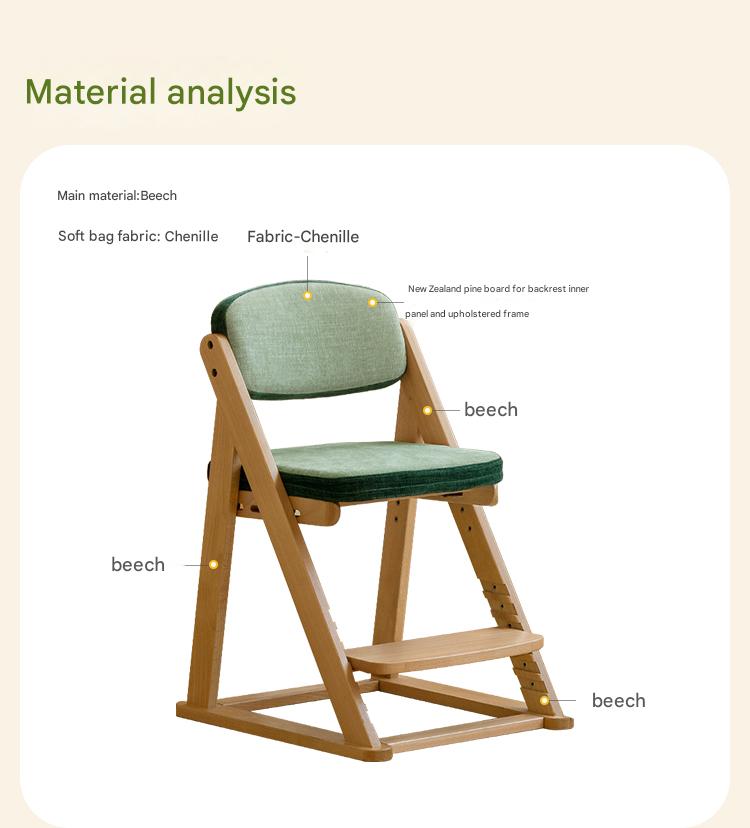 Beech Solid Wood Children's Study Chair