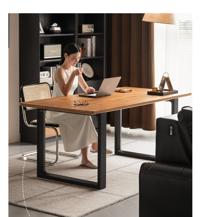 White Oak Solid Wood Antique Rectangular Dining Table