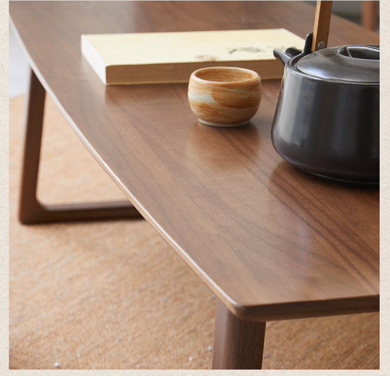 Black Walnut, Ash Solid Wood Low Small Coffee Table