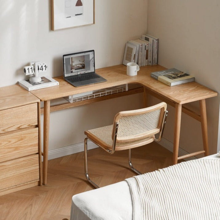 Oak solid wood corner table study office desk"